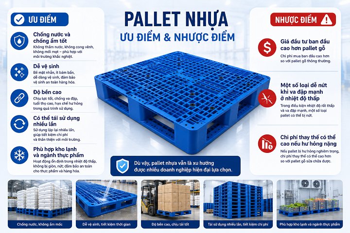 Các loại pallet phân theo chất liệu hiện nay