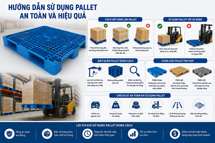 Hướng dẫn sử dụng pallet trong kho vận