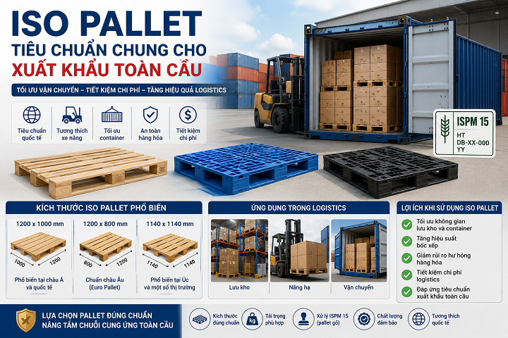 Tiêu chuẩn ISO pallet áp dụng cho xuất khẩu toàn cầu