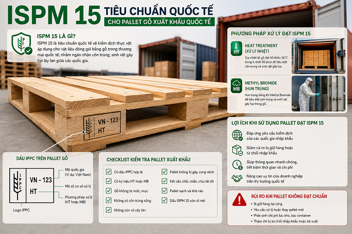 Tiêu chuẩn ISPM 15 cho pallet gỗ xuất khẩu quốc tế