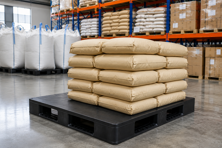 Pallet nhựa mặt kín có phù hợp kho nguyên liệu khô không