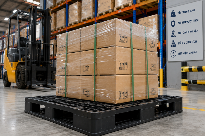 Pallet tải trọng lớn giúp tối ưu kho vận thế nào