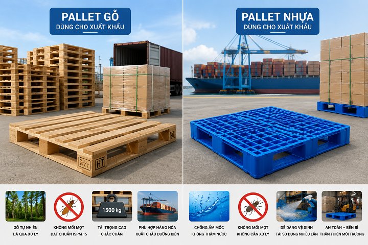 Pallet xuất khẩu nên chọn loại nào để dễ thông quan