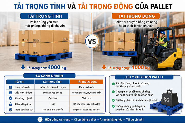 Tải trọng tĩnh và tải trọng động của pallet là gì