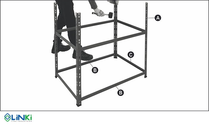 Cách lắp kệ sắt V lỗ