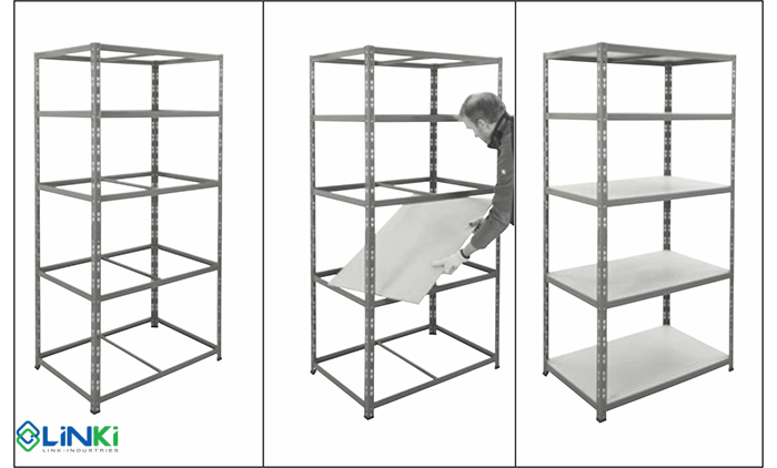 Lắp ráp kệ sắt V lỗ