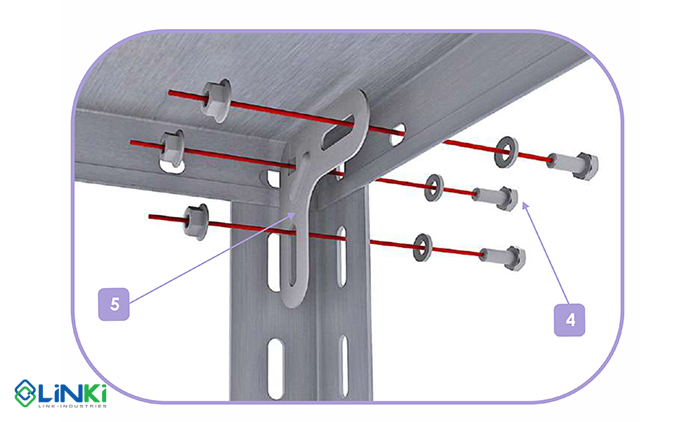 Cách lắp kệ sắt V lỗ