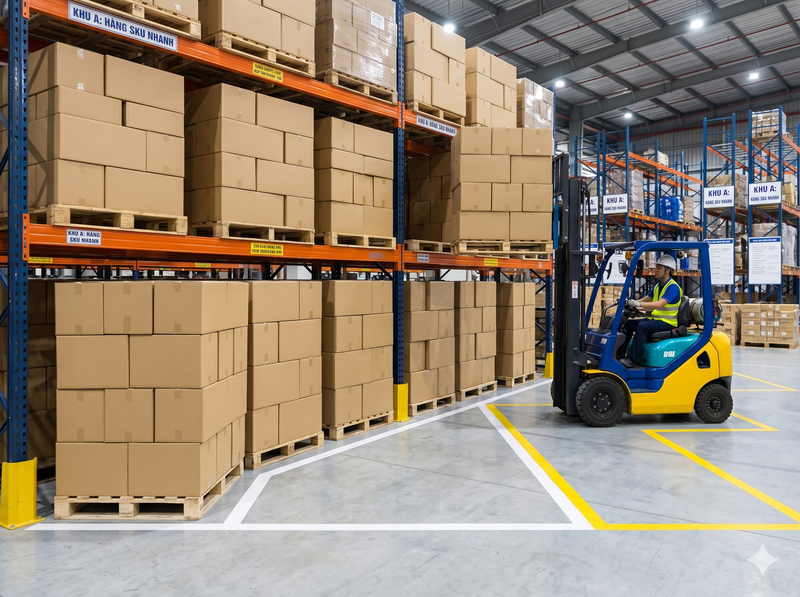 Hướng dẫn bố trí pallet trong kho khoa học và an toàn
