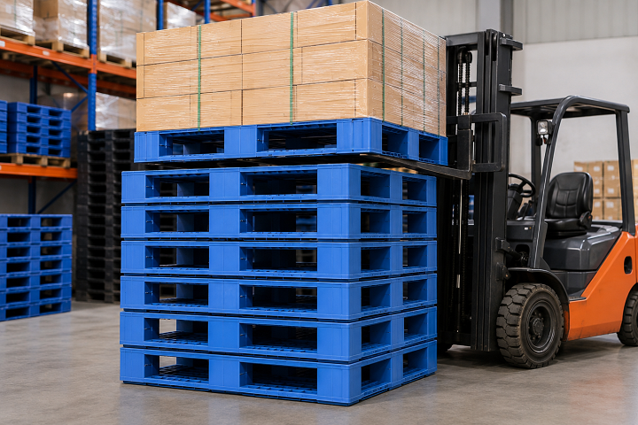 Cách xếp chồng pallet nhựa giúp hạn chế cong võng