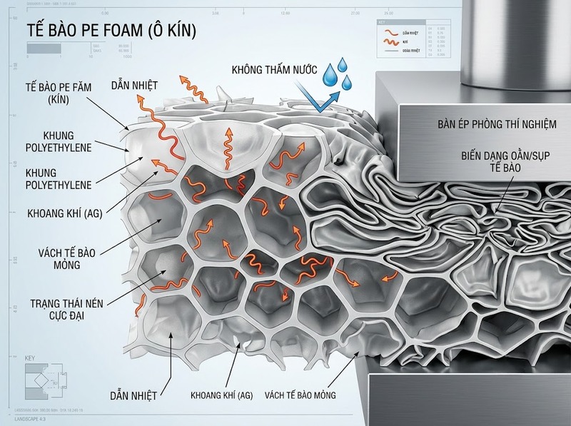 Vai trò của cấu trúc ô kín đối với tính chất PE Foam