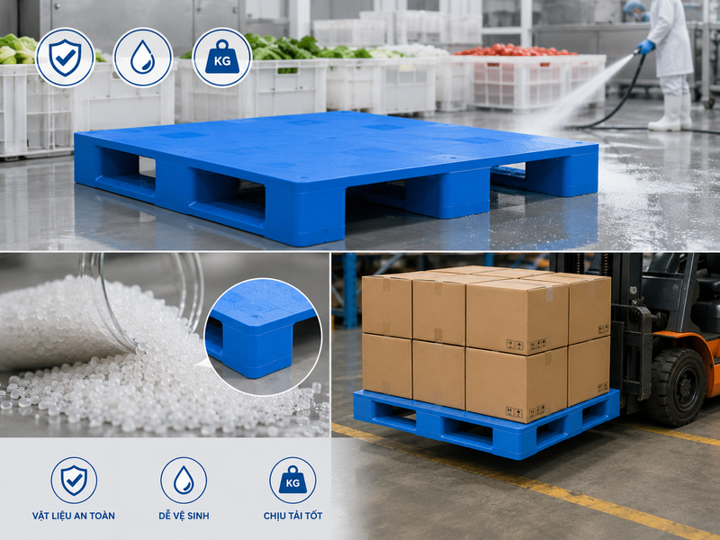 Hướng dẫn chọn pallet nhựa đạt yêu cầu ngành thực phẩm
