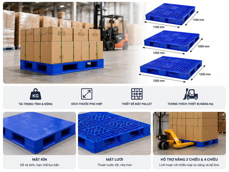 Cách lựa chọn pallet nhựa phù hợp cho hàng hóa xuất khẩu