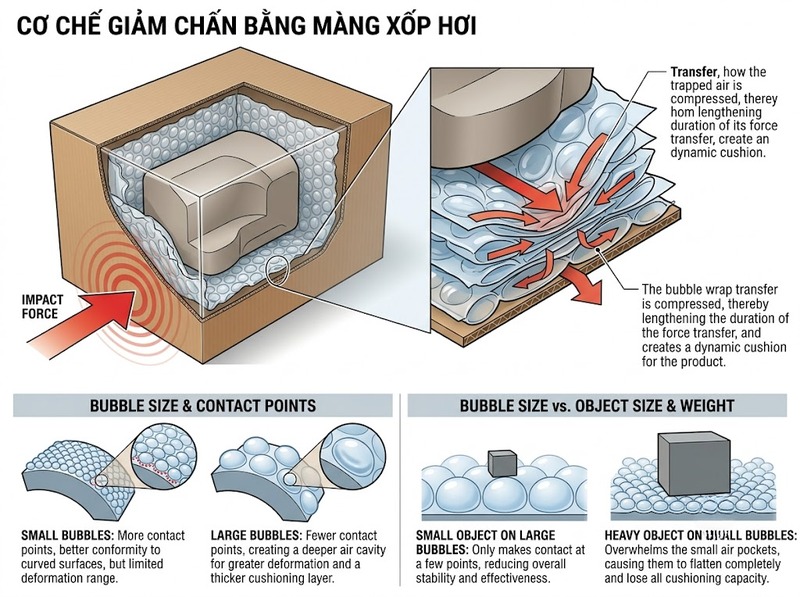 Chọn kích thước bóng khí xốp hơi theo nhu cầu bảo vệ