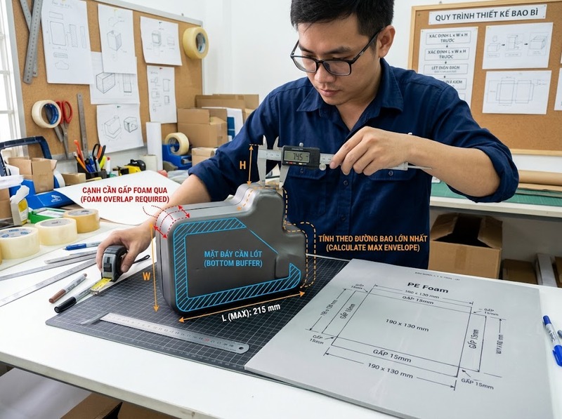Chọn kích thước tấm PE Foam theo quy cách sản phẩm