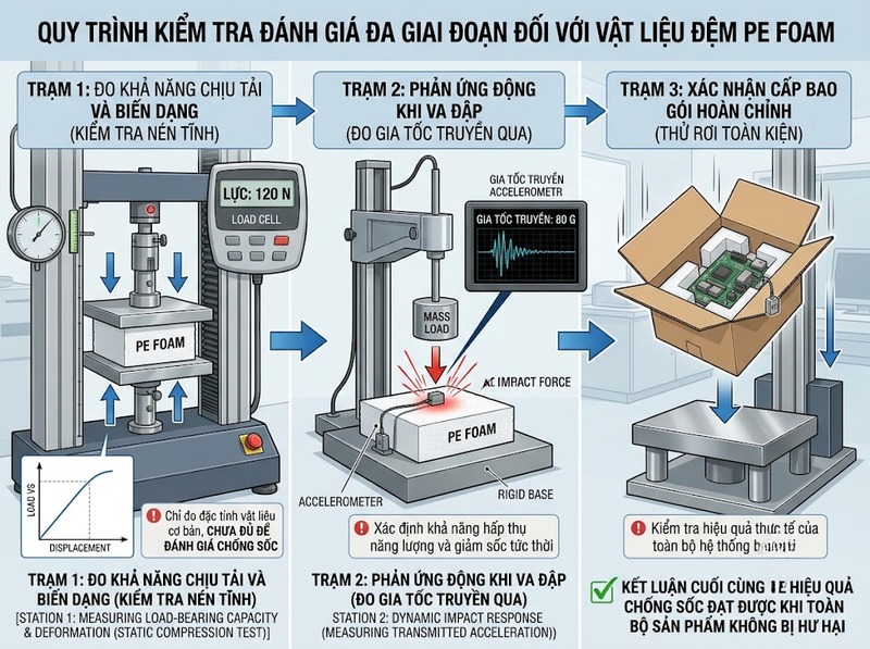 Phương pháp kiểm tra khả năng chống sốc của PE Foam