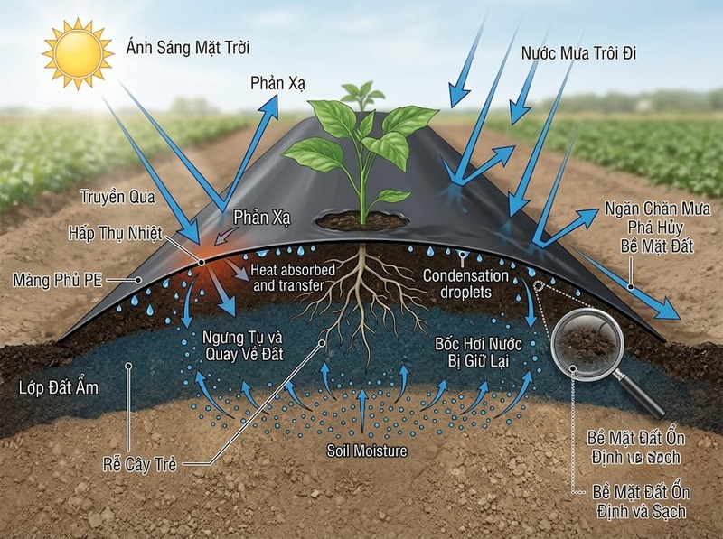 Công dụng của màng PE phủ nông nghiệp trong canh tác