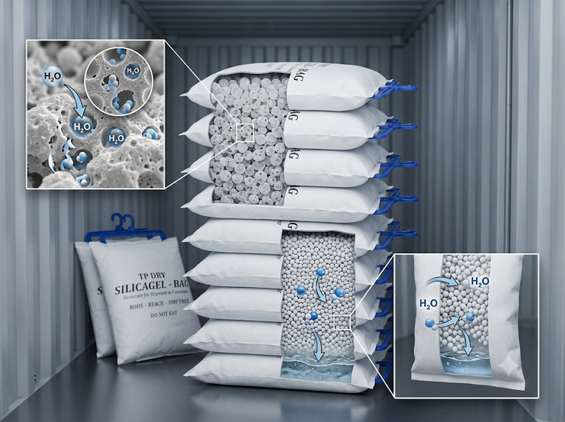 Chọn gói hút ẩm Silica Gel hay Canxi Clorua cho container vận chuyển