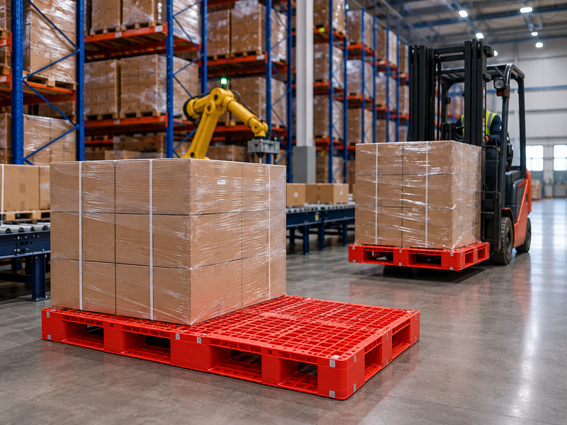 Vai trò của pallet nhựa trong vận hành trung tâm logistics