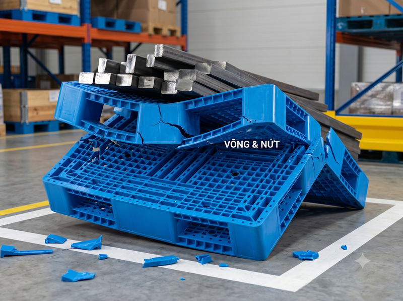 Cách nhận biết pallet nhựa không còn đảm bảo tải trọng an toàn