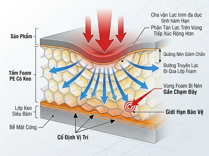 Cách dùng PE Foam có keo để bảo vệ sản phẩm