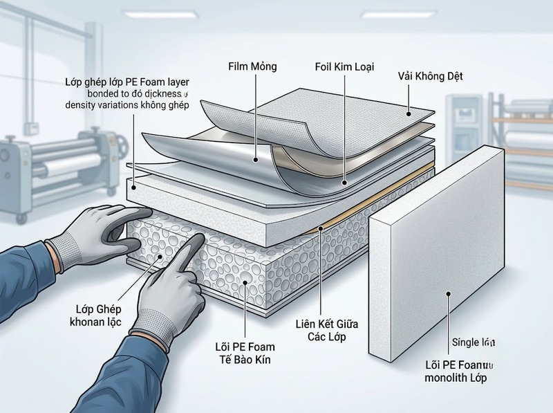 So sánh PE Foam laminate và PE Foam thông thường