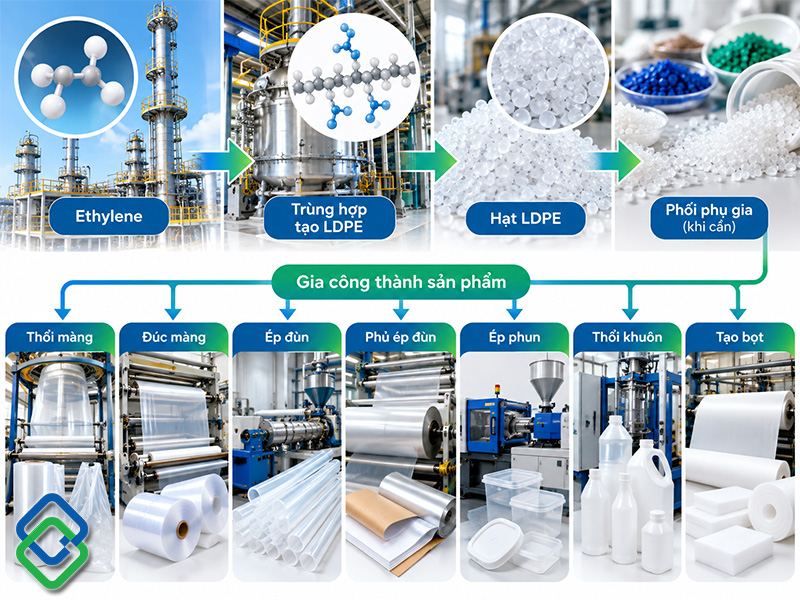 Quy trình sản xuất nhựa LDPE và gia công sản phẩm