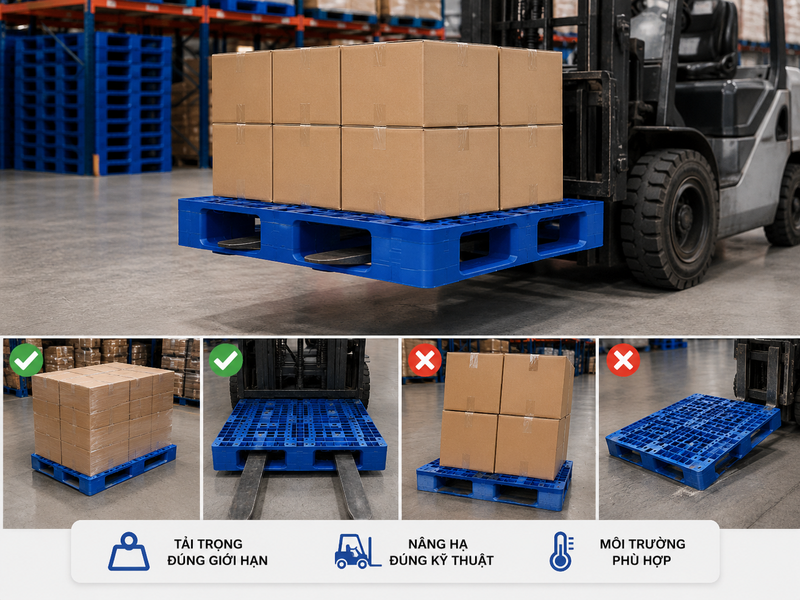 Hướng dẫn sử dụng pallet nhựa đúng cách để tăng tuổi thọ