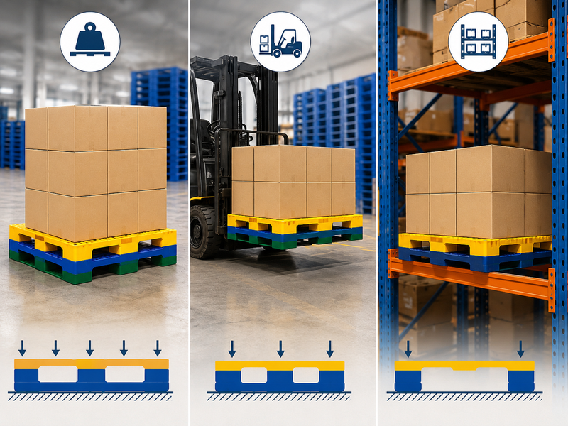 Phân biệt tải trọng tĩnh, tải trọng động và tải trọng kệ của pallet nhựa