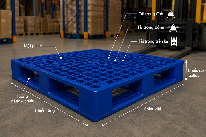 Thông số pallet nhựa cho biết điều gì khi chọn mua