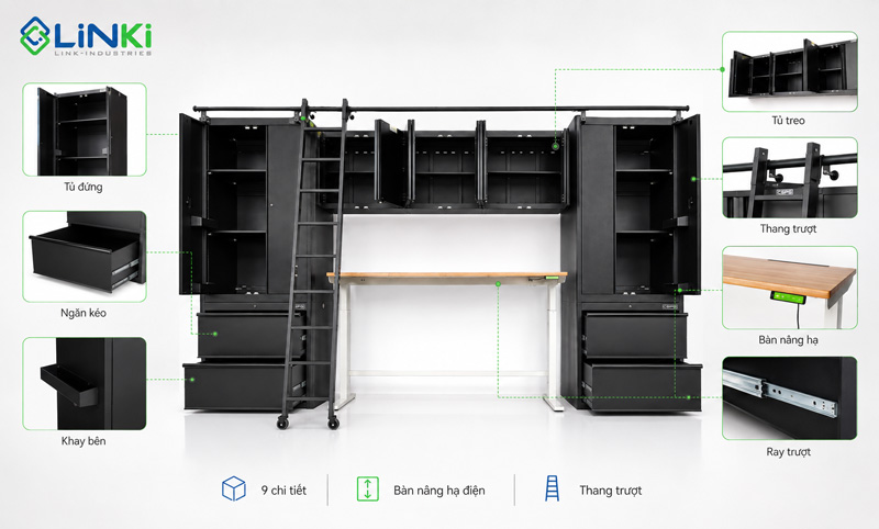 Bộ tủ đựng đồ nghề CSPS chính hãng, BH 4 năm