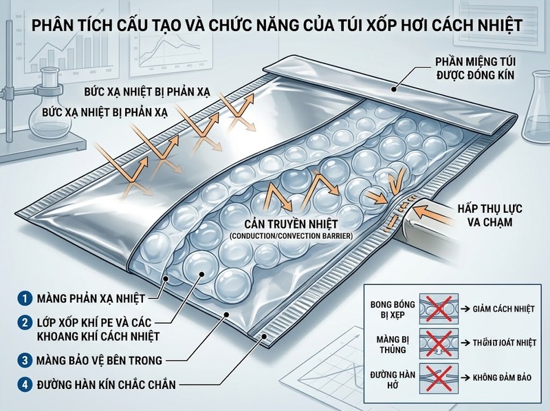 Cấu tạo và công dụng của túi xốp hơi cách nhiệt