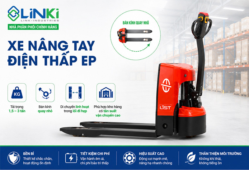 Xe nâng tay điện EP thấp