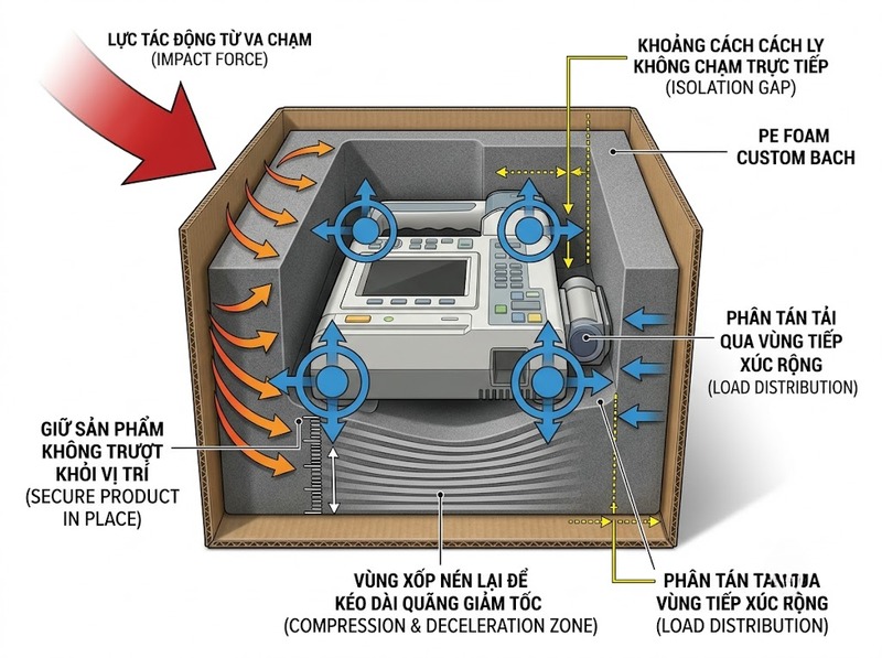 Cách xốp PE Foam định hình bảo vệ sản phẩm khi đóng gói