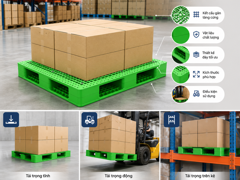 Những yếu tố quyết định khả năng chịu tải của pallet nhựa