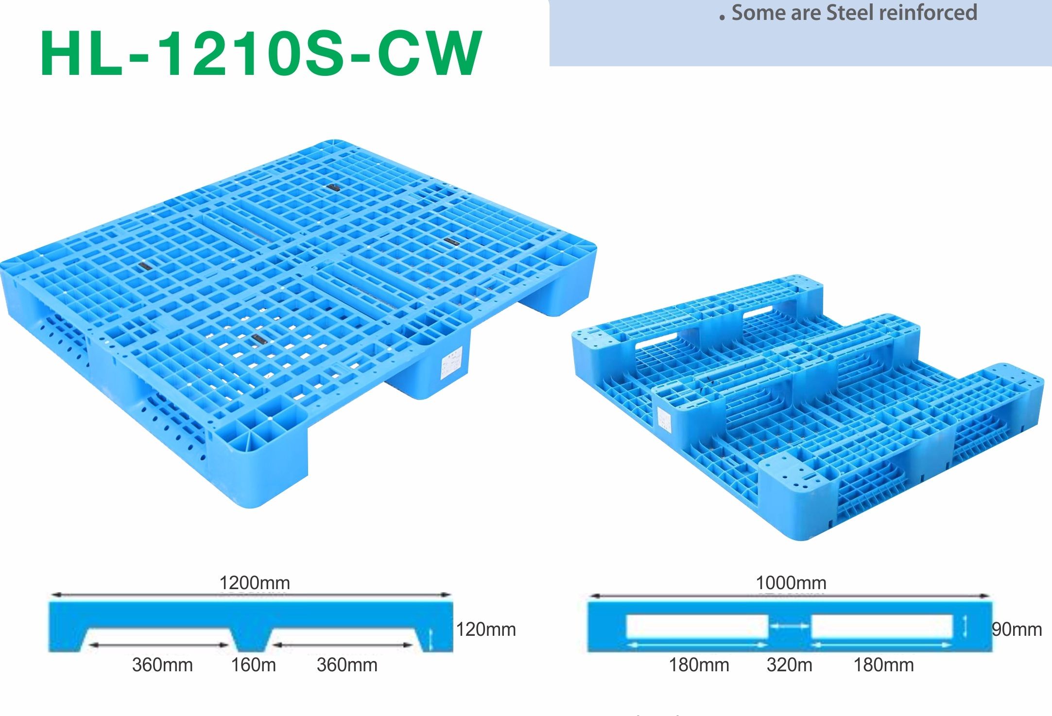 Pallet nhựa tải trọng nặng HL-1210S-CW