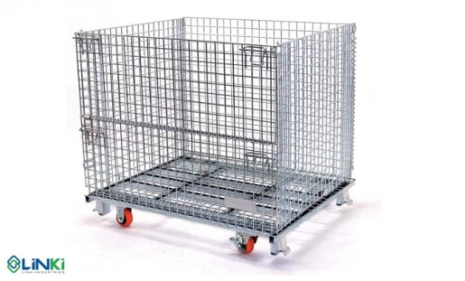 Pallet lưới có bánh xe