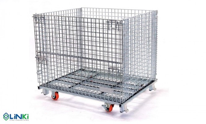 Pallet lưới có bánh xe