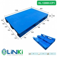 Pallet nhựa tải nặng mặt kín (1200x800x150) mm