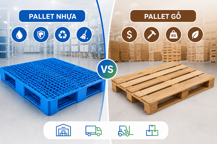 Nên chọn pallet nhựa hay pallet gỗ