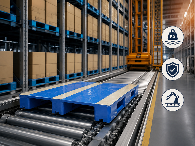 Tiêu chuẩn pallet nhựa cho kho tự động ASRS
