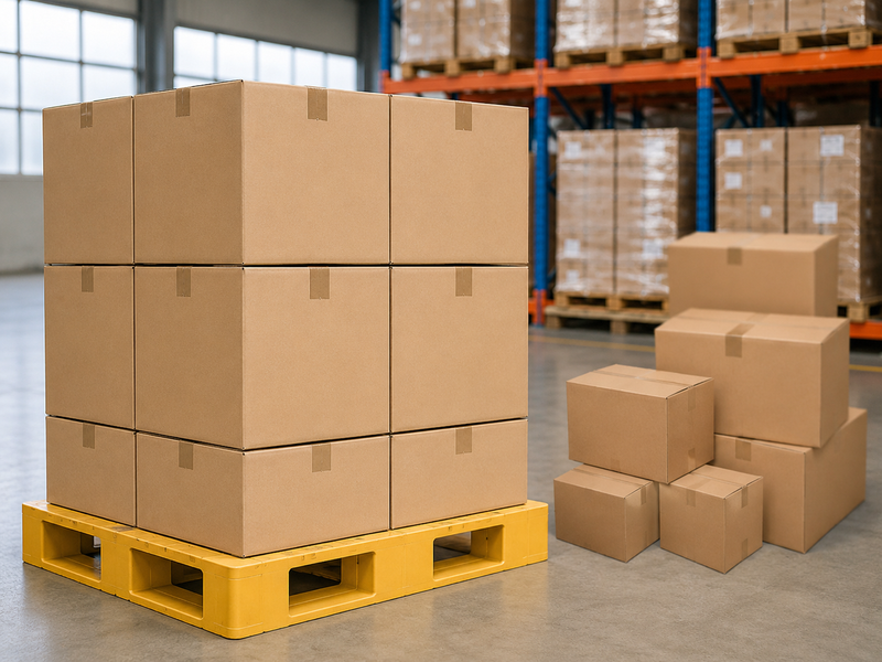 Cách xếp thùng carton trên pallet