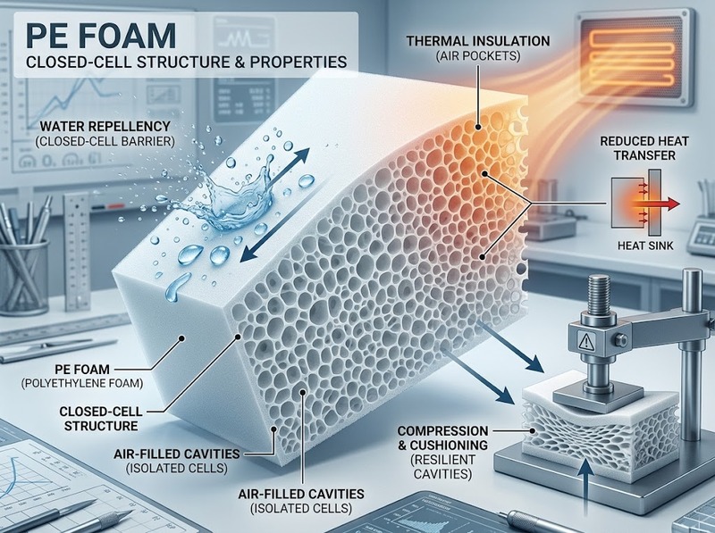 Cấu trúc ô kín ảnh hưởng thế nào đến PE Foam?