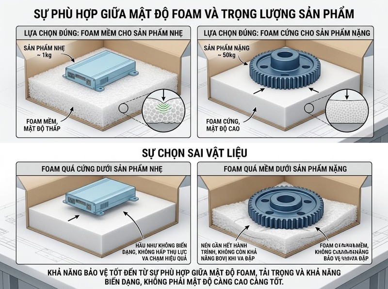 Mật độ PE Foam ảnh hưởng thế nào đến khả năng bảo vệ?