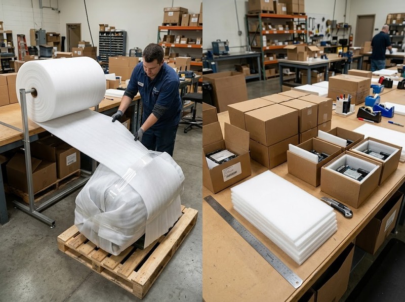 Nên dùng PE Foam dạng cuộn hay dạng tấm?