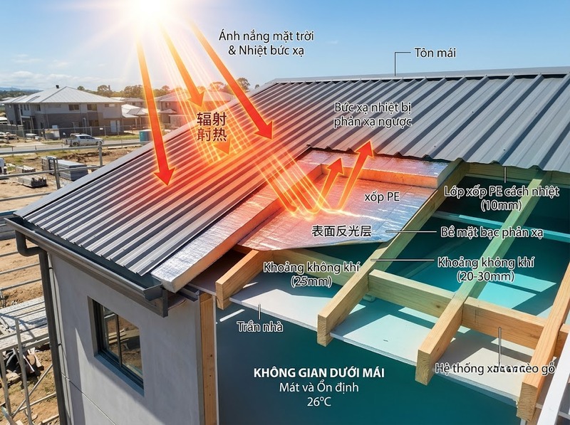 Xốp PE tráng bạc được dùng để cách nhiệt thế nào?
